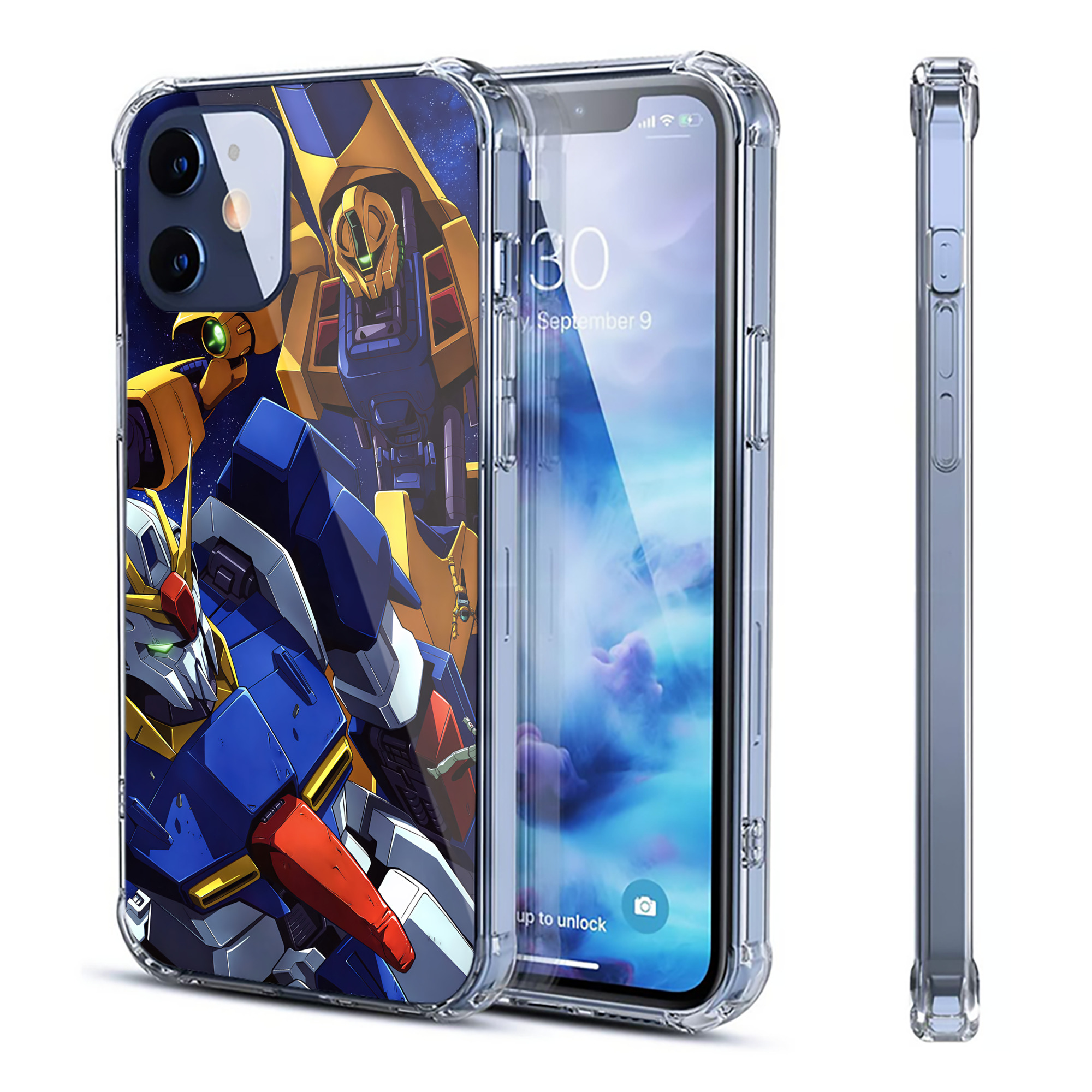 （画像用） 機動戦士ガンダム Mobile Suit Gundam 【iPhone 12シリーズ対応】透明スマホケース（クリアソフトケース）